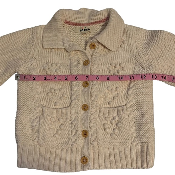 Mini Boden | Cream Bobble Knit Cardigan Sweater Size 6-7Y - Picture 10 of 11